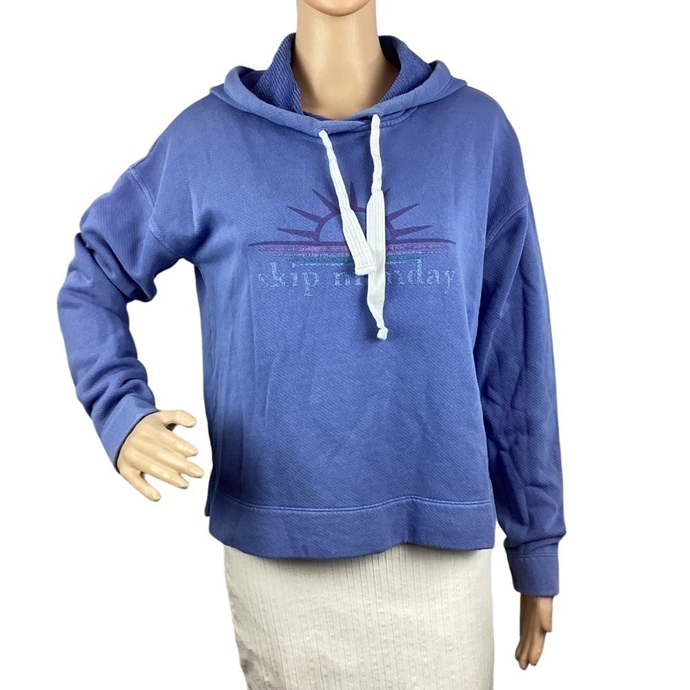 Vineyard Vines Sunburst Graphic Cropped Hoodie Size S Blue